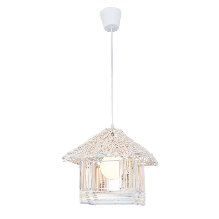 Opviq Lámpara de araña Blanca con tapa de madera Opviq Lámpara de araña Blanca con tapa de madera